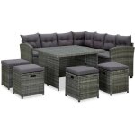 Vidaxl - salon de jardin 6 pcs avec coussins r�sine tress�e gris