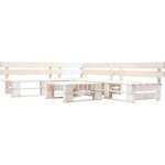 Vidaxl ? salon de jardin palette 4 pcs ? ensemble en pin impr�gn� blanc ? dimensions 220 x 176 x 55 cm ...