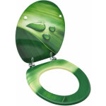 Vidaxl - si�ge de toilette avec couvercle mdf vert gouttes d'eau