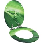 Vidaxl - sige wc couvercle fermeture en douceur mdf vert gouttes d'eau