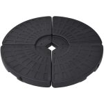 Socle de parasol en forme d'ventail 4 pcs noir