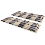 Vidaxl - sommiers � lattes sans matelas 2 pcs avec 42 lattes 70x200 cm