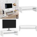 Vidaxl - support de moniteur blanc brillant 42x24x13cm bois d'ing�nierie - support tv - meuble tv - bureau ...