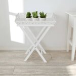 Vidaxl ? table d'appoint bout de canap� blanc mdf et bois de pin ? plateau 57x37cm ? hauteur 72, 5cm ...