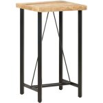 Table de bar 60x60x107 cm bois de manguier brut