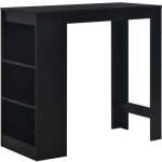 Table de bar avec �tag�re noir 110x50x103 cm