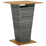 Vidaxl - table de bar gris 80x80x110 cm r�sine tress�e et bois d'acacia