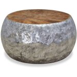 Table basse aluminium teck 60 x 60 x 30 cm Table basse aluminium teck 60 x 60 x 30 cm