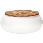 Vidaxl - table basse blanc 68x68x30 cm bois de r�cup�ration solide