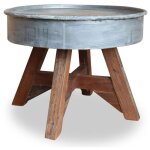 Table basse bois de rcupration mlang 60x45 cm argent vidaxl