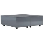 Vidaxl - table basse gris brillant 100x100x35 cm