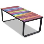Table basse avec impression d'arc - en - ciel dessus en verre vidaxl