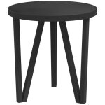Vidaxl ? table basse ronde noire �35 cm en mdf et acier ? style industriel ? facile � nettoyer ? pour ...