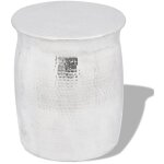 Vidaxl - table basse / tabouret martel� en aluminium argent�