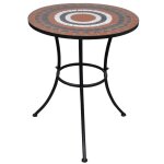 Vidaxl - table de bistro terre cuite et blanc 60 cm mosa�que