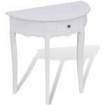 Table console avec tiroir demi - ronde blanc