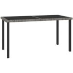 Vidaxl - table � d�ner de jardin gris 140x70x73 cm r�sine tress�e
