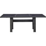 Vidaxl - table � d�ner noir 200x100x74 cm verre et r�sine tress�e