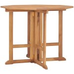Vidaxl table � d�ner pliable de jardin �90x75 cm bois de teck solide