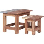 Vidaxl - tables gigognes 2 pcs bois d'acajou massif