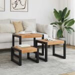 Vidaxl - tables gigognes 3 pcs bois solide