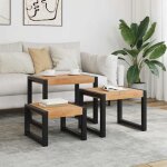 Vidaxl - tables gigognes 3 pcs bois solide