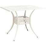 Vidaxl - table de jardin blanc 90x90x73 cm aluminium coul�