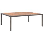 Vidaxl - table de jardin gris 200x150x74 cm r�sine tress�e et acacia