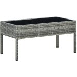 Vidaxl - table de jardin gris 75x40x37 cm rsine tresse