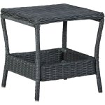 Vidaxl - table de jardin gris fonc� 45x45x46, 5 cm r�sine tress�e