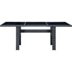 Vidaxl - table de jardin gris fonc� r�sine tress�e et verre tremp�