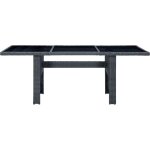 Vidaxl - table de jardin gris fonc� r�sine tress�e et verre tremp�