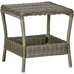 Vidaxl - table de jardin marron 45x45x46, 5 cm r�sine tress�e