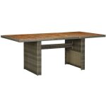 Vidaxl - table de jardin marron rsine tresse et bois d'acacia massif