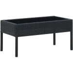 Vidaxl - table de jardin noir 75x40x37 cm résine tressée Vidaxl - table de jardin noir 75x40x37 cm résine tressée