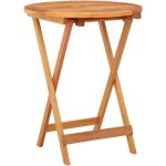 Vidaxl ? table de jardin pliable �60x75 cm en bois d'eucalyptus massif ? r�sistante aux intemp�ries ? ...