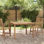 Vidaxl - table  manger de jardin 110x110x77 cm bois de teck solide