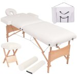 Vidaxl table de massage pliable et tabouret 10 cm d'�paisseur blanc