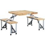 Vidaxl - table pliable de camping avec 4 siges acier aluminium