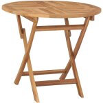 Table pliable de jardin 85x76 cm bois de teck solide