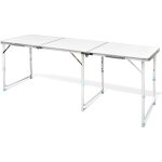 Vidaxl - table pliante de camping en aluminium avec hauteur ajustable