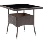 Vidaxl - table de salle � manger de jardin marron r�sine tress�e