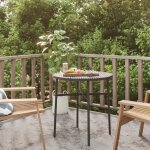 Table � th� noir 45 cm r�sine tress�e vidaxl