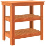 Vidaxl - tabli marron cire 78. 5 x 50 x 80 cm bois massif en pin