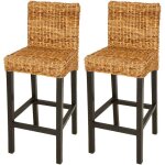 Vidaxl - tabourets de bar lot de 2 abaca