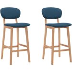 Vidaxl - tabourets de bar lot de 2 bleu tissu