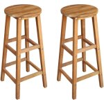 Vidaxl - tabourets de bar lot de 2 bois d'acacia massif Vidaxl - tabourets de bar lot de 2 bois d'acacia massif