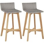 Vidaxl - tabourets de bar lot de 2 bois d'acacia solide Vidaxl - tabourets de bar lot de 2 bois d'acacia solide