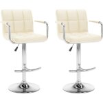 Vidaxl - tabourets de bar lot de 2 crme similicuir