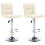 Vidaxl - tabourets de bar lot de 2 crme similicuir